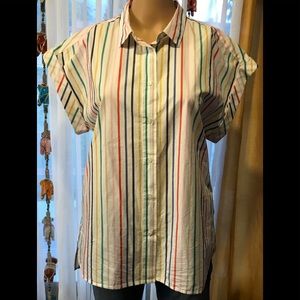 J. Crew Colorful Striped Button Down Shirt